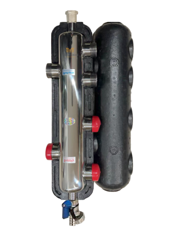 DN25 (1″) Megawave Low Loss Header 50 kW with 42mm 2 inlets and 4 outlets